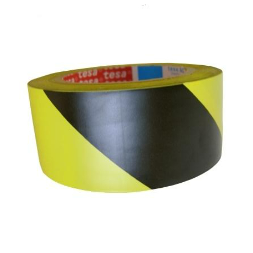 Art. 3000-25 - iseliimuv markeerimisteip kollane-must, parem ,60mm x 66m