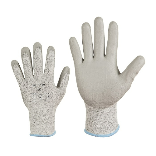 Art. 7130 - cut-resistant work gloves, palm coated with polyurethane, cut resistance level B