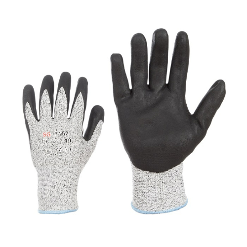 Art. 7152 - cut-resistant work gloves, palm coated with smooth foam nitrile rubber, cut resistance level D