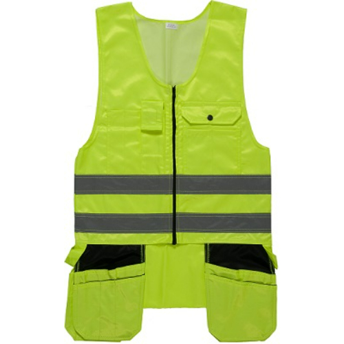 Art. RVERNO - high-visibility vest with hanging pockets, neon yellow