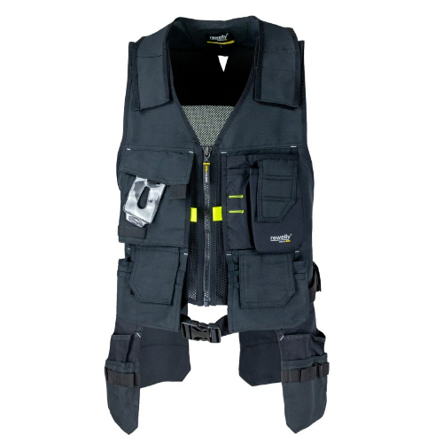 Art. TA-LMDP-STREPJD -  vest with hanging pockets STRETCH PLUS  REWELLY, black