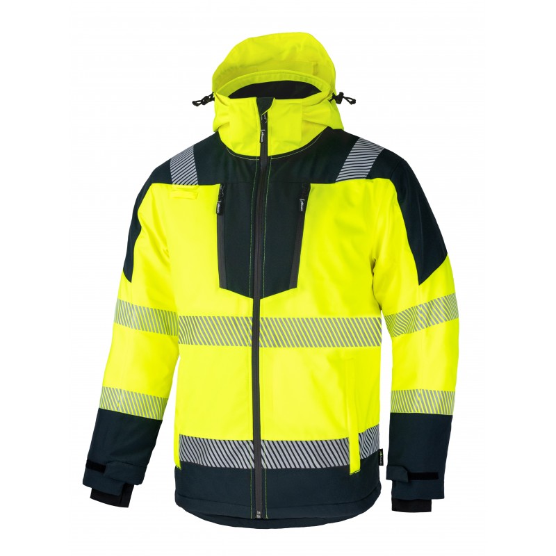 Art. TA-STDV-WELLGJ - kõrgnähtav softshell jakk CANNYGO WELLGO, neoonkollane / must, klass 3